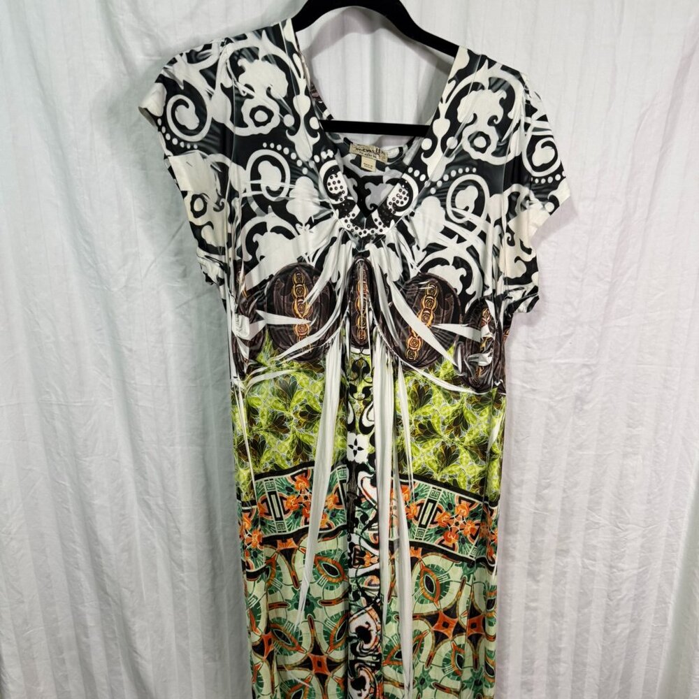 One World Women’s Dress – Short Sleeve, Below Knee, Studded Detail, Size XL
